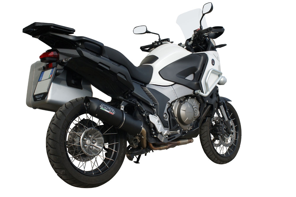 Escape compatible con Honda VFR1200X Crosstourer 2011-2016, Furore Nero, Escape legal, homologado, silenciador con db killer desmontable y tubo de conexión específico 