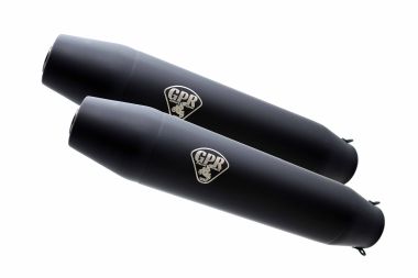Escape compatible con Yamaha Xj 600 Diversion 1984-1991, Deeptone Black Cafè Racer, Par de silenciadores de escape homologados, con db killers desmontables, entregados sin tubos de conexión 