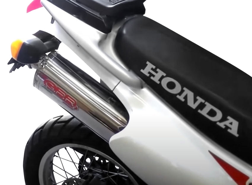 Escape compatible con Honda Dominator Nx 650 1988-2001, Trioval, Escape semi-completo homologado con db killer extraible 