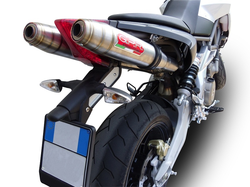Escape compatible con Aprilia Shiver 900 2017-2020, Deeptone Inox, Doble escape racing, con tubos de conexión, artículo sin homologación 