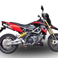 Escape compatible con Aprilia Dorsoduro 1200 2011-2016, GP Evo4 Titanium, Par de terminales de escape homologados, con db killer extraíbles y tubos de conexión específicos 