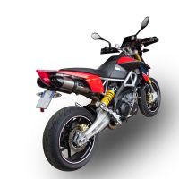 Escape compatible con Aprilia Dorsoduro 1200 2011-2016, GP Evo4 Titanium, Par de terminales de escape homologados, con db killer extraíbles y tubos de conexión específicos 