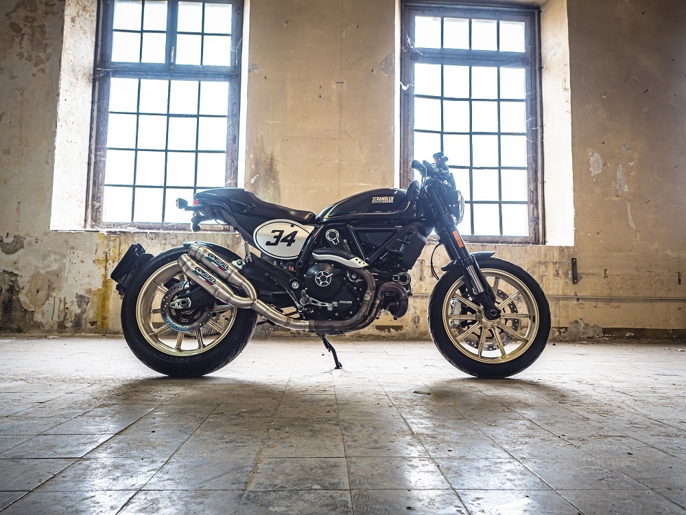 Escape compatible con Ducati Scrambler 800 2017-2020, Deeptone Inox, Escape doble, no legal para los países miembros de la UE, incluidos los db killers extraíbles y los tubos de unión 
