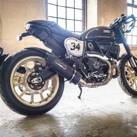 Escape compatible con Ducati Scrambler 800 2017-2020, Furore Nero, Escape homologaedo, legal para mercados fuera de la UE, incluido tubo de enlace y db killer extraíble 