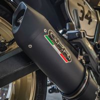 Escape compatible con Ducati Scrambler 800 2017-2020, Furore Nero, Escape homologaedo, legal para mercados fuera de la UE, incluido tubo de enlace y db killer extraíble 
