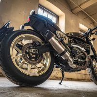 Escape compatible con Ducati Scrambler 800 2017-2020, Gpe Ann. Titanium, Escape homologaedo, legal para mercados fuera de la UE, incluido tubo de enlace y db killer extraíble 