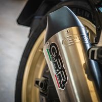 Escape compatible con Ducati Scrambler 800 2017-2020, Gpe Ann. Titanium, Escape homologaedo, legal para mercados fuera de la UE, incluido tubo de enlace y db killer extraíble 