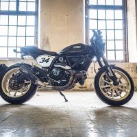 Escape compatible con Ducati Scrambler 800 2015-2016, M3 Black Titanium, Escape legal, homologado, silenciador con db killer desmontable y tubo de conexión específico 
