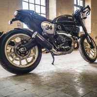 Escape compatible con Ducati Scrambler 800 2015-2016, M3 Black Titanium, Escape legal, homologado, silenciador con db killer desmontable y tubo de conexión específico 