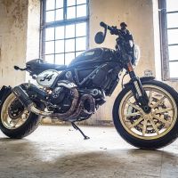 Escape compatible con Ducati Scrambler 800 2015-2016, M3 Black Titanium, Escape legal, homologado, silenciador con db killer desmontable y tubo de conexión específico 
