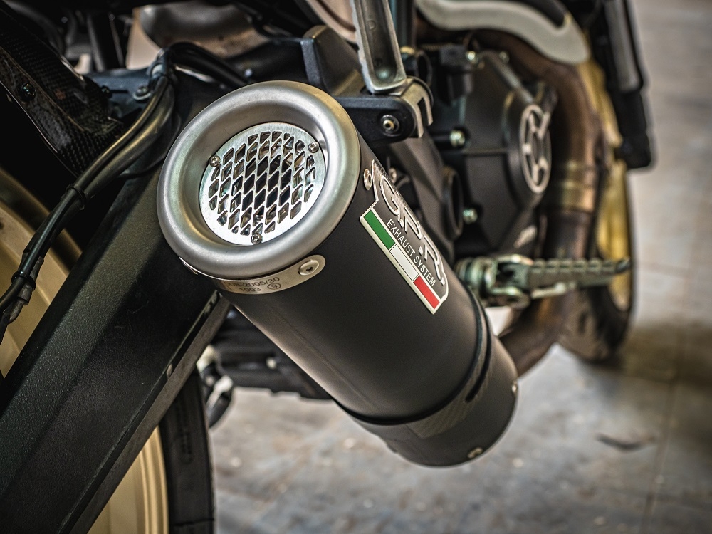 Escape compatible con Ducati Scrambler 800 2015-2016, M3 Black Titanium, Escape legal, homologado, silenciador con db killer desmontable y tubo de conexión específico 