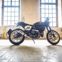 Escape compatible con Ducati Scrambler 800 2015-2016, M3 Inox , Escape legal, homologado, silenciador con db killer desmontable y tubo de conexión específico 