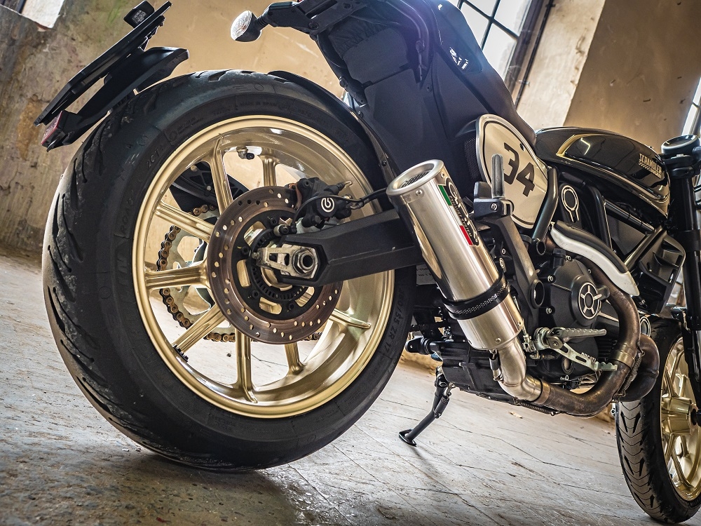 Escape compatible con Ducati Scrambler 800 2015-2016, M3 Inox , Escape legal, homologado, silenciador con db killer desmontable y tubo de conexión específico 