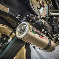 Escape compatible con Ducati Scrambler 800 2015-2016, M3 Titanium Natural, Escape legal, homologado, silenciador con db killer desmontable y tubo de conexión específico 