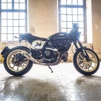 Escape compatible con Ducati Scrambler 800 2017-2020, Powercone Evo, Escape homologaedo, legal para mercados fuera de la UE, incluido tubo de enlace y db killer extraíble 