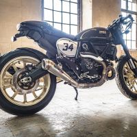 Escape compatible con Ducati Scrambler 800 2017-2020, Powercone Evo, Escape homologaedo, legal para mercados fuera de la UE, incluido tubo de enlace y db killer extraíble 