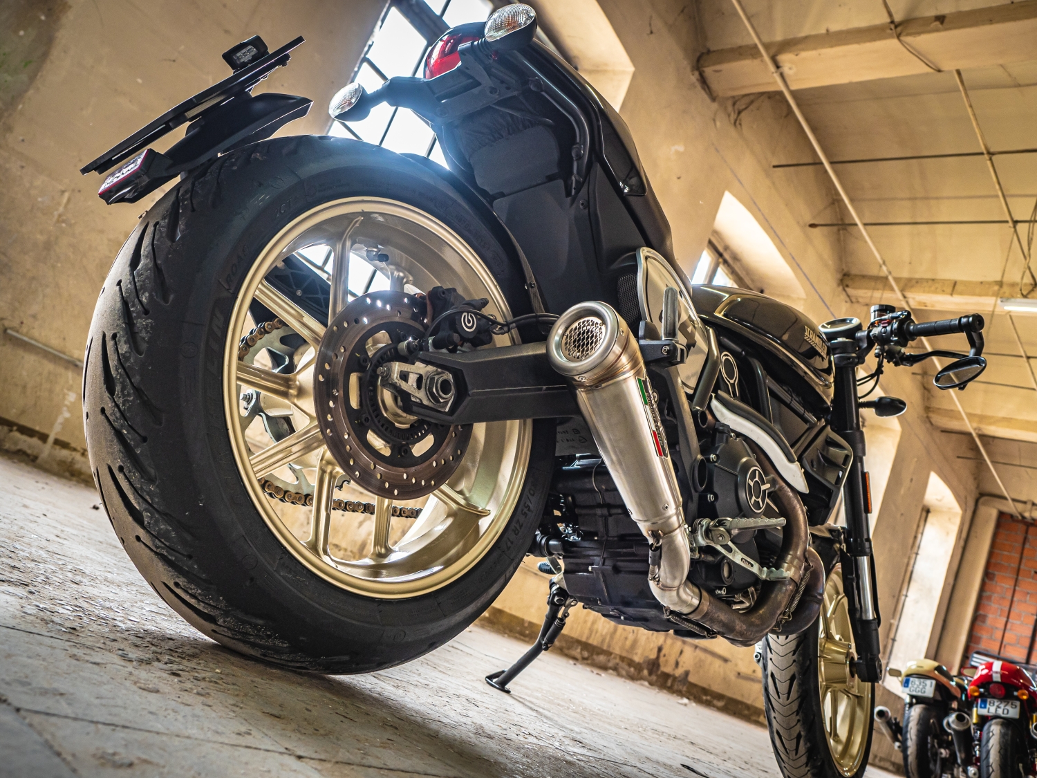 Escape compatible con Ducati Scrambler 800 2017-2020, Powercone Evo, Escape homologaedo, legal para mercados fuera de la UE, incluido tubo de enlace y db killer extraíble 