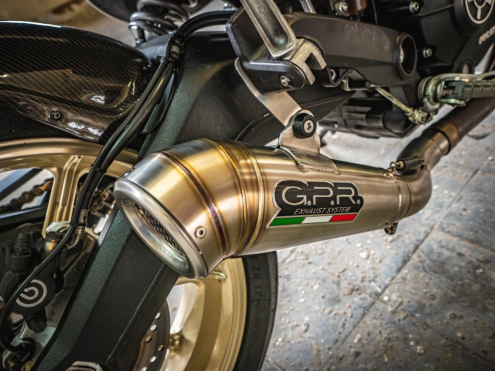 Escape compatible con Ducati Scrambler 800 2017-2020, Powercone Evo, Escape homologaedo, legal para mercados fuera de la UE, incluido tubo de enlace y db killer extraíble 