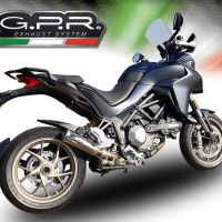 Escape compatible con Ducati Multistrada 1260 2018-2020, M3 Titanium Natural, Escape legal, homologado, silenciador con db killer desmontable y tubo de conexión específico 