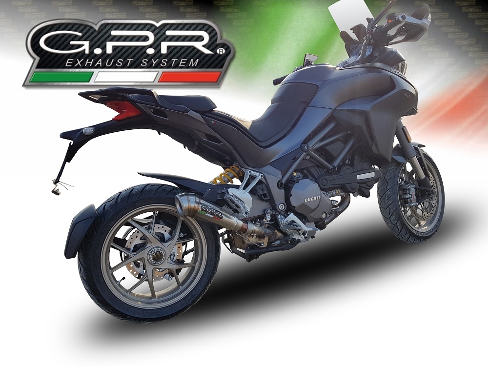Escape compatible con Ducati Multistrada 1260 2018-2020, Powercone Evo, Escape legal, homologado, silenciador con db killer desmontable y tubo de conexión específico 