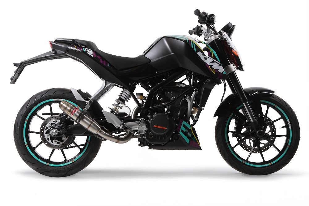 Escape compatible con Ktm Duke 200 2012-2020, Deeptone Inox, Escape legal, homologado, silenciador con db killer desmontable y tubo de conexión específico 