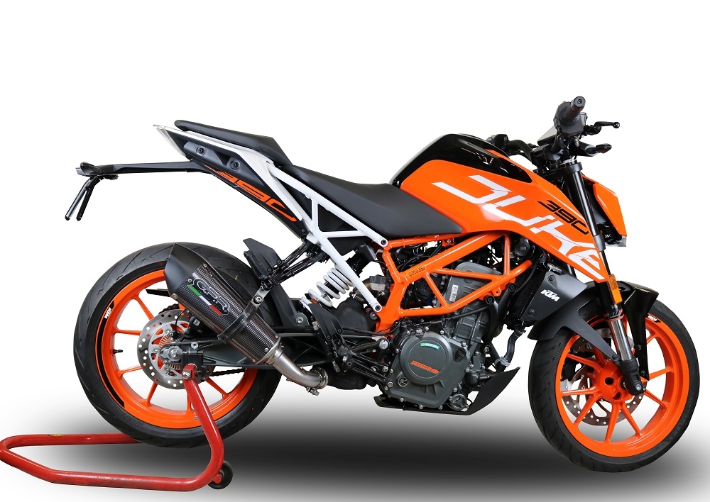 Escape compatible con Ktm Rc 390 2017-2020, GP Evo4 Poppy, Escape legal, homologado, silenciador con db killer desmontable y tubo de conexión específico 