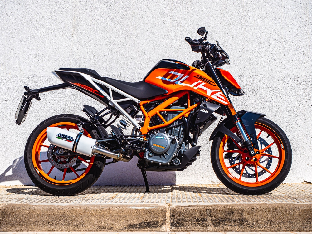 Escape compatible con Ktm Rc 390 2017-2020, Albus Evo4, Escape legal, homologado, silenciador con db killer desmontable y tubo de conexión específico 