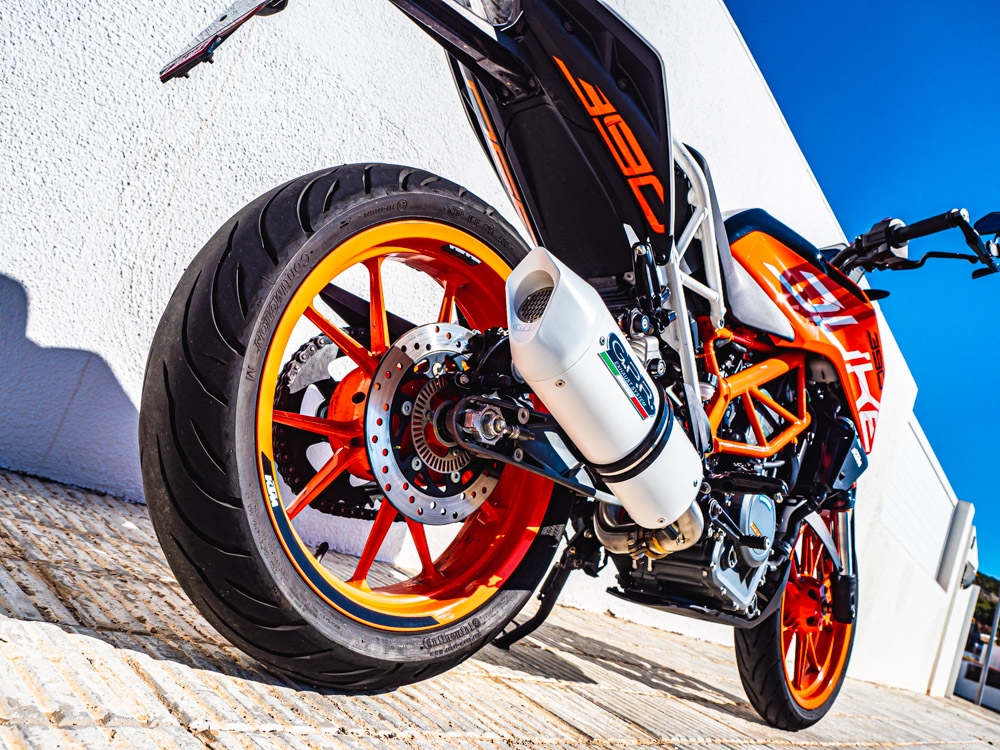Escape compatible con Ktm Rc 390 2017-2020, Albus Evo4, Escape legal, homologado, silenciador con db killer desmontable y tubo de conexión específico 