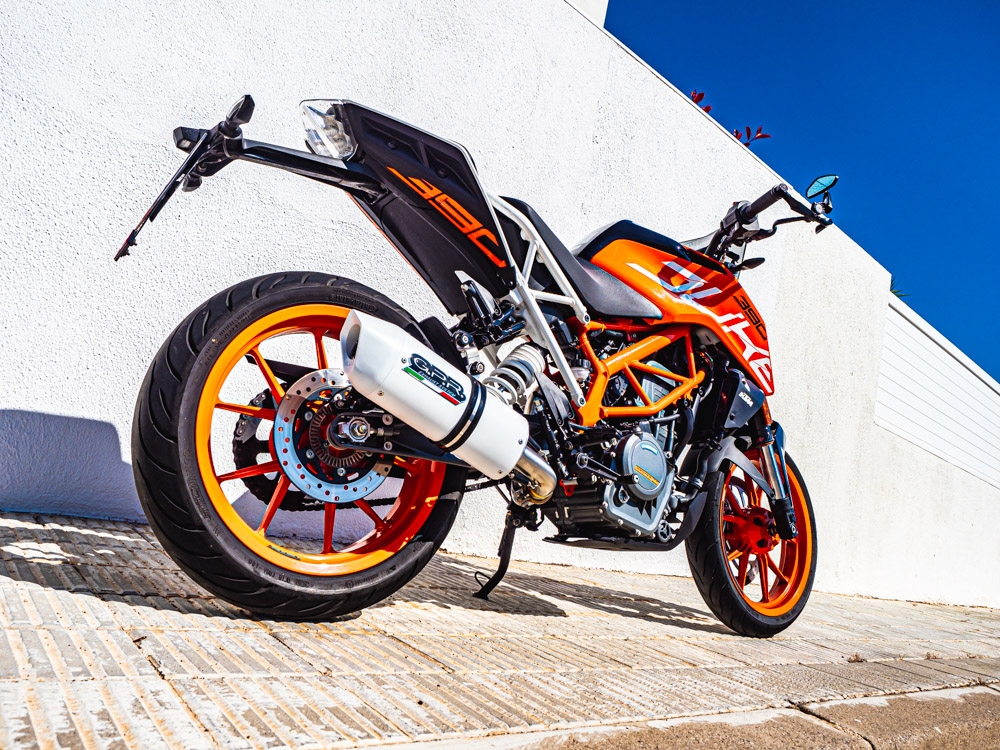 Escape compatible con Ktm Rc 390 2017-2020, Albus Evo4, Escape legal, homologado, silenciador con db killer desmontable y tubo de conexión específico 