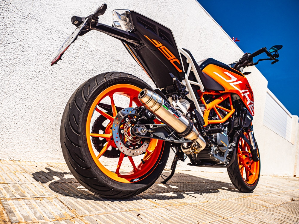 Escape compatible con Ktm Rc 390 2017-2020, Deeptone Inox, Escape legal, homologado, silenciador con db killer desmontable y tubo de conexión específico 