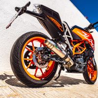 Escape compatible con Ktm Rc 390 2017-2020, Deeptone Inox, Escape legal, homologado, silenciador con db killer desmontable y tubo de conexión específico 