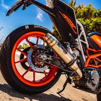 Escape compatible con Ktm Rc 390 2017-2020, Deeptone Inox, Escape legal, homologado, silenciador con db killer desmontable y tubo de conexión específico 