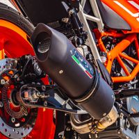 Escape compatible con Ktm Duke 390 2017-2020, Furore Evo4 Nero, Escape legal, homologado, silenciador con db killer desmontable y tubo de conexión específico 