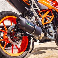Escape compatible con Ktm Duke 390 2017-2020, Furore Evo4 Nero, Escape legal, homologado, silenciador con db killer desmontable y tubo de conexión específico 