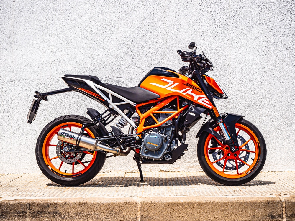 Escape compatible con Ktm Rc 390 2017-2020, M3 Inox , Escape racing, silenciador con tubo de conexion, articulo sin homologacion 
