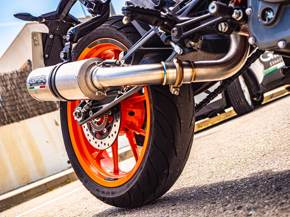 Escape compatible con Ktm Rc 390 2017-2020, M3 Inox , Escape racing, silenciador con tubo de conexion, articulo sin homologacion 