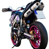 Escape compatible con Ktm Duke II 2000-2006, Albus Ceramic, Par de terminales de escape homologados, con db killer extraíbles y tubos de conexión específicos 