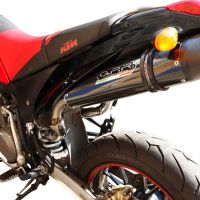 Escape compatible con Ktm Duke II 2000-2006, Furore Nero, Par de terminales de escape homologados, con db killer extraíbles y tubos de conexión específicos 