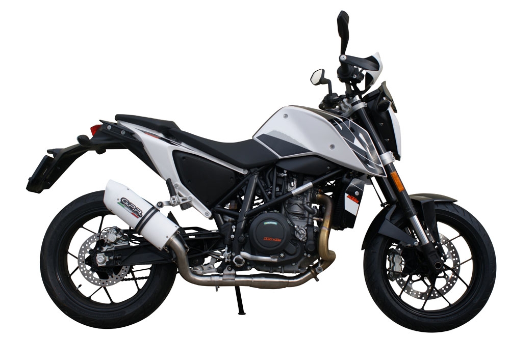 Escape compatible con Ktm Duke 690 2017-2020, Albus Evo4, Escape legal, homologado, silenciador con db killer desmontable y tubo de conexión específico 