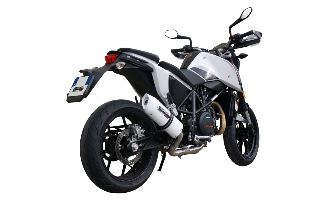 Escape compatible con Ktm Duke 690 2017-2020, Albus Evo4, Escape legal, homologado, silenciador con db killer desmontable y tubo de conexión específico 