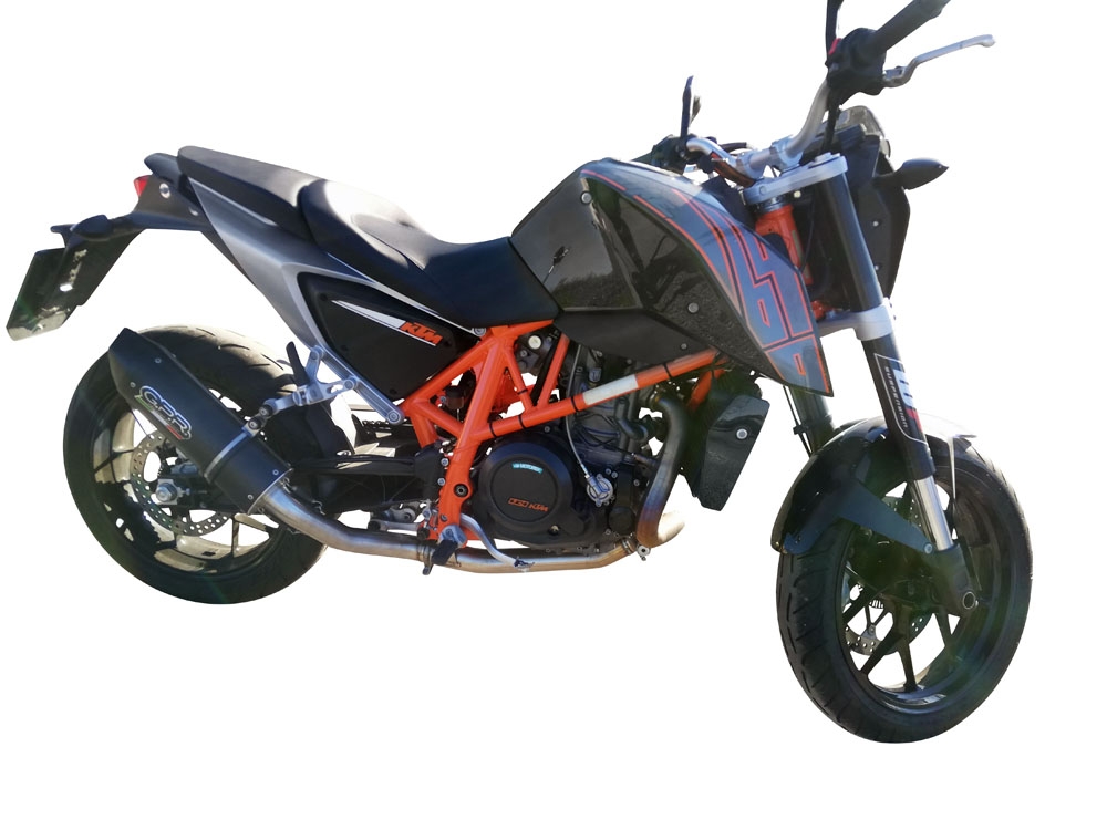Escape compatible con Ktm Duke 690 2017-2020, Furore Evo4 Nero, Escape legal, homologado, silenciador con db killer desmontable y tubo de conexión específico 