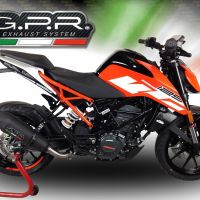 Escape compatible con Ktm Duke 390 2017-2020, GP Evo4 Black Titanium, Escape legal, homologado, silenciador con db killer desmontable y tubo de conexión específico 