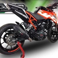 Escape compatible con Ktm Duke 390 2017-2020, GP Evo4 Black Titanium, Escape legal, homologado, silenciador con db killer desmontable y tubo de conexión específico 