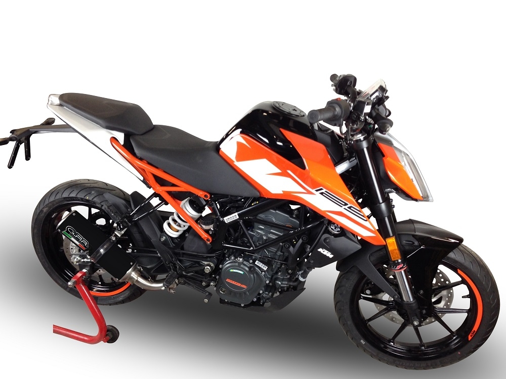 Escape compatible con Ktm Duke 390 2017-2020, M3 Black Titanium, Escape legal, homologado, silenciador con db killer desmontable y tubo de conexión específico 