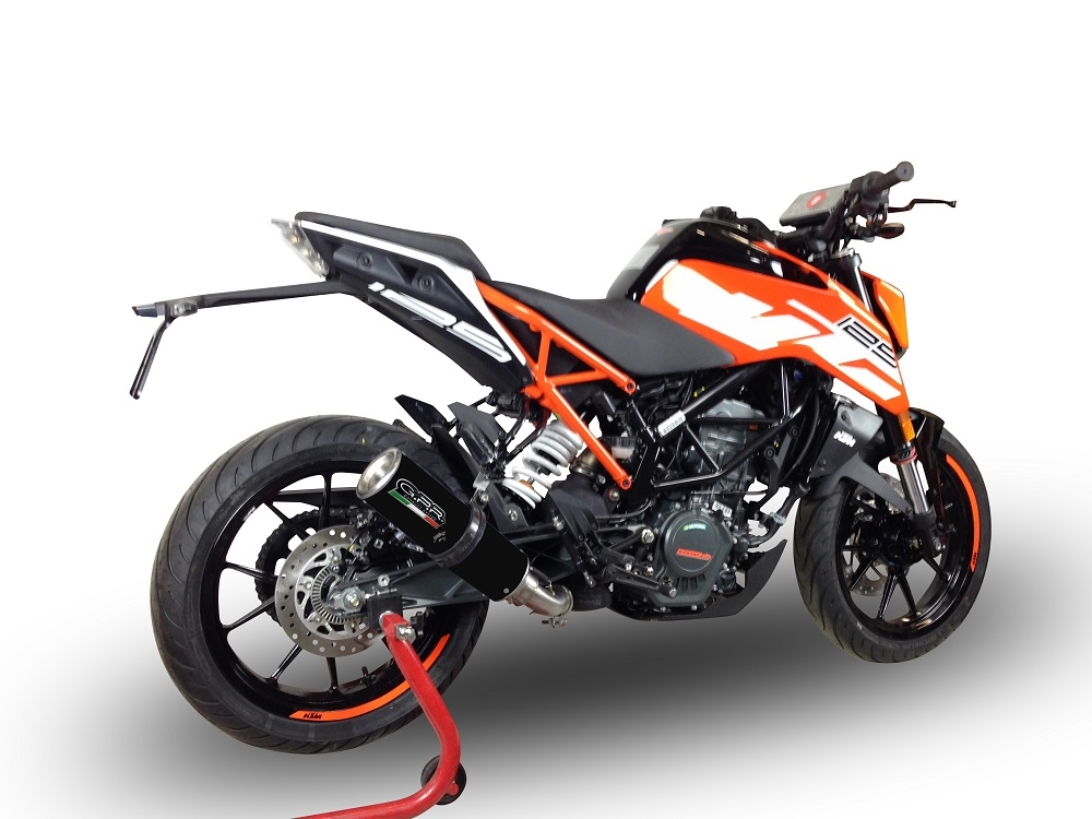 Escape compatible con Ktm Duke 390 2017-2020, M3 Black Titanium, Escape legal, homologado, silenciador con db killer desmontable y tubo de conexión específico 