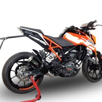 Escape compatible con Ktm Duke 390 2017-2020, M3 Black Titanium, Escape legal, homologado, silenciador con db killer desmontable y tubo de conexión específico 