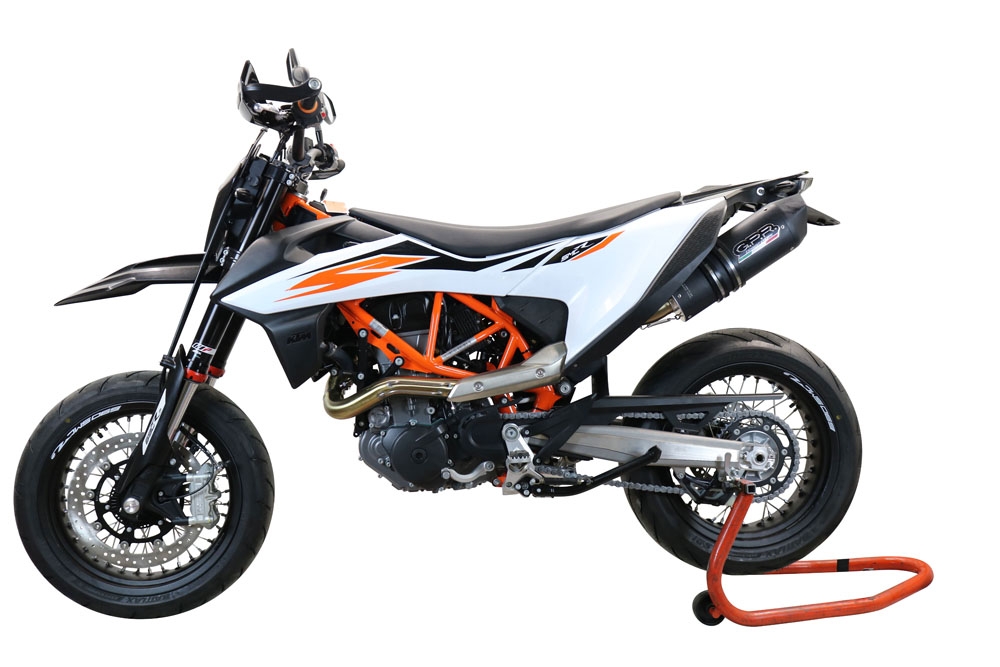 Escape compatible con Ktm Enduro 690 R 2019-2020, Furore Evo4 Nero, Escape homologaedo, legal para mercados fuera de la UE, incluido tubo de enlace y db killer extraíble 