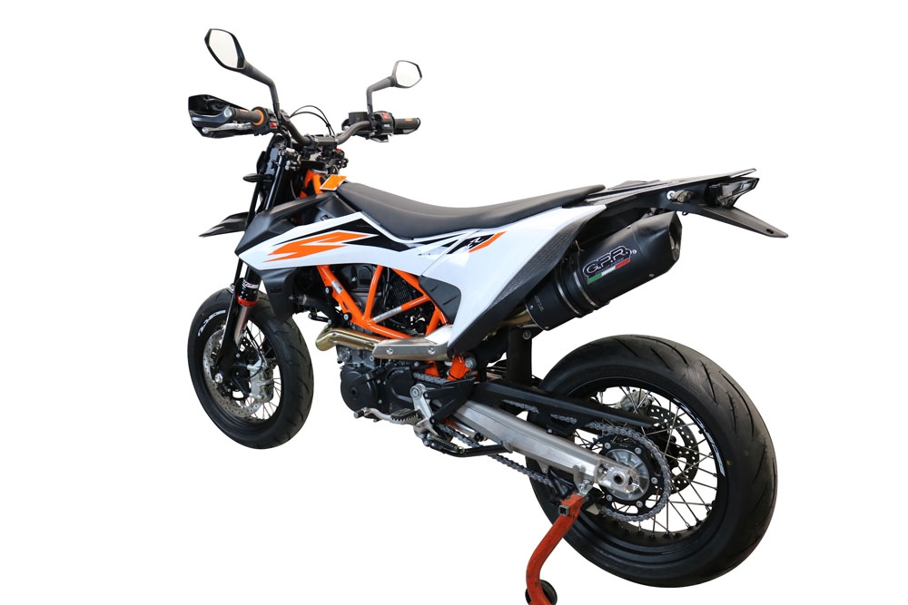 Escape compatible con Ktm Enduro 690 R 2019-2020, Furore Evo4 Nero, Escape homologaedo, legal para mercados fuera de la UE, incluido tubo de enlace y db killer extraíble 