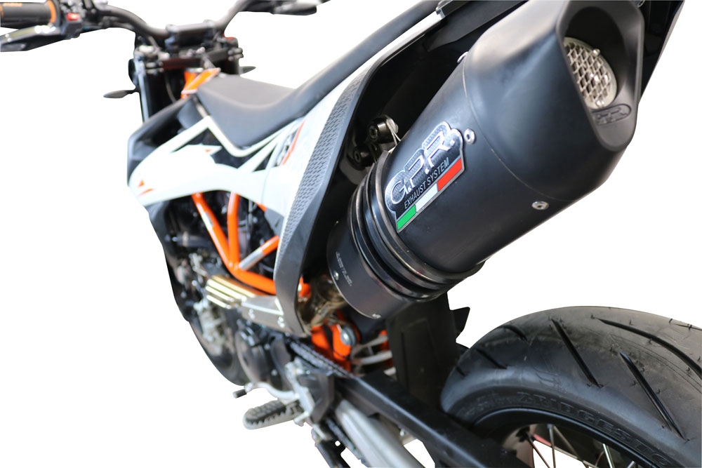 Escape compatible con Ktm Enduro 690 R 2019-2020, Furore Evo4 Nero, Escape homologaedo, legal para mercados fuera de la UE, incluido tubo de enlace y db killer extraíble 
