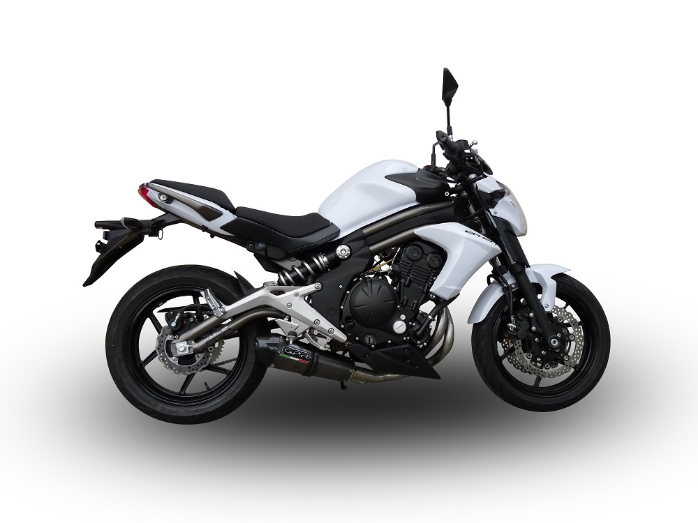 Escape compatible con Kawasaki Er 6 N - F 2012-2016, Gpe Ann. Poppy, Escape completo homologado y legal, incluido db killer extraíble 